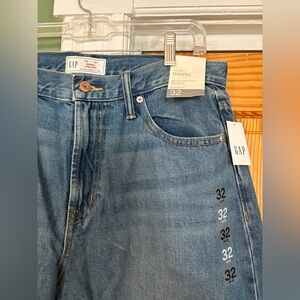 GAP High Rise Cuff Barrel Jeans